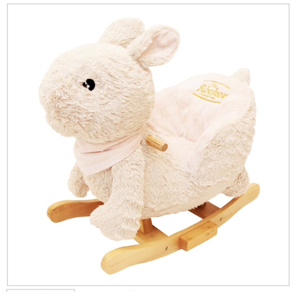 NWT Plush Cream Bunny Rocker for Kids - Picture 1 of 3